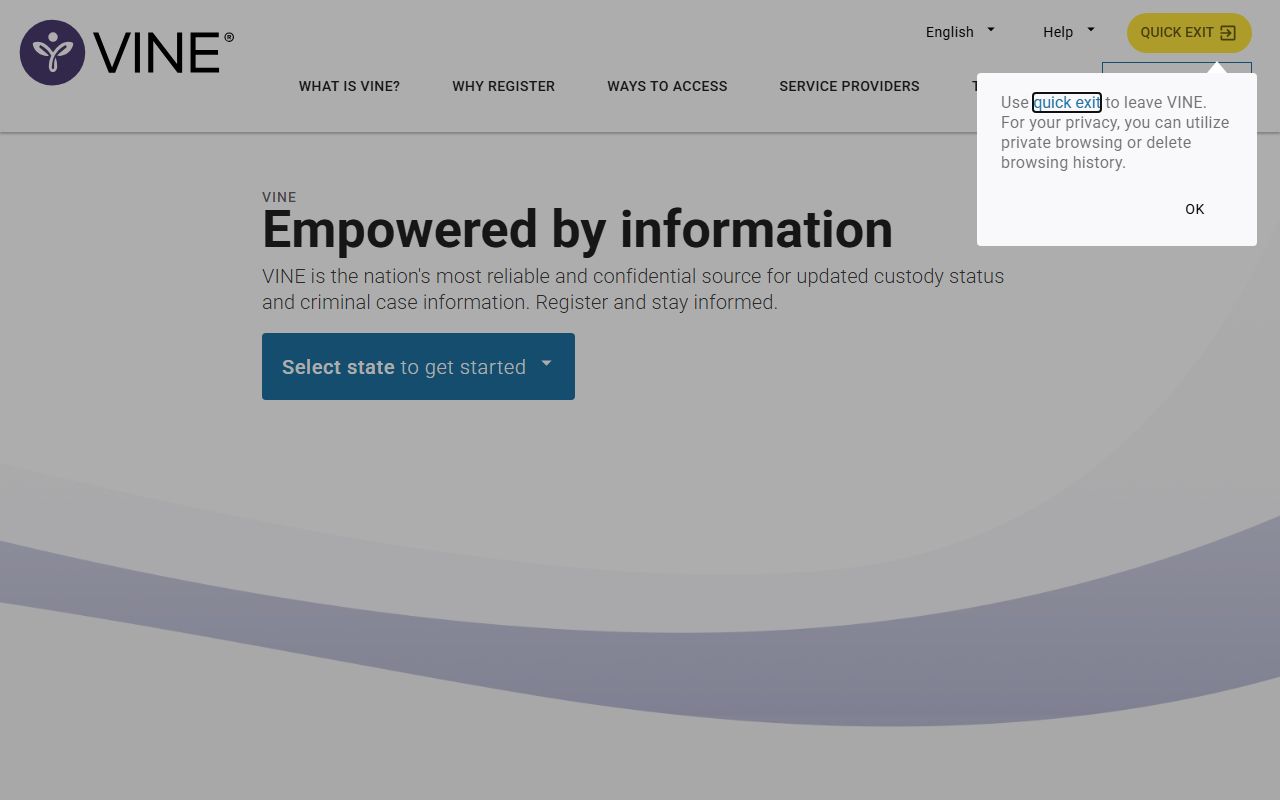 VINE Link victim notification system for tracking offender status